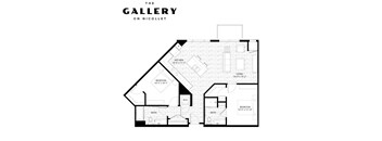 The Alexis Floor Plan at The Gallery Apartments, Minnesota, 55337