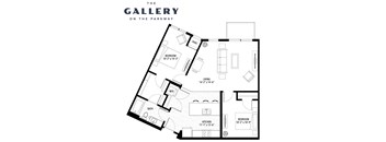The Blush Floor Plan at The Gallery Apartments, Burnsville, 55337
