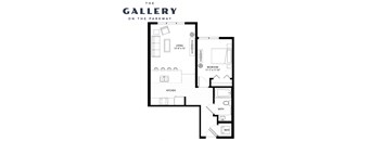 The Picollo Floor Plan at The Gallery Apartments, Burnsville, MN, 55337