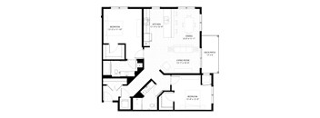 floor plan of the 1 bedroom floorplan of a 1 bedroom apartment