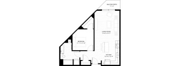 floor plan of the upper level floorplan of a 555 sq ft roommates house