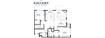 The Vintage Floor Plan at The Gallery Apartments, Burnsville, MN