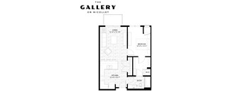 The Willow Floor Plan at The Gallery Apartments, Burnsville