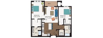 The Monroe Floor Plan at The Flats at Cedar Grove, Eagan