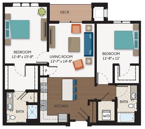 The Monroe Floor Plan at The Flats at Cedar Grove, Eagan