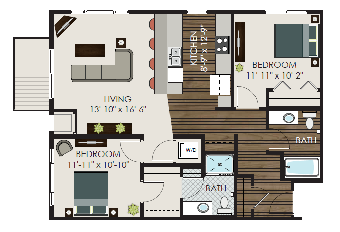 The_Grandview Floor Plan at Victoria Park and V2 Apartments, St. Paul, Minnesota