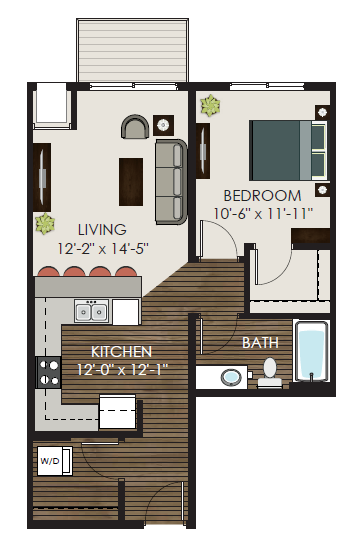 The Selby Floor Plan at Victoria Park and V2 Apartments, St. Paul, 55102
