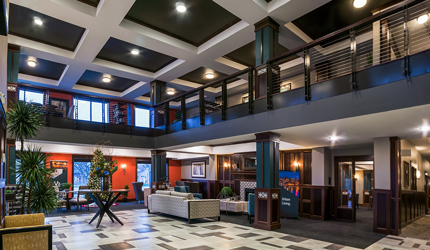 V2 Apartments Lobby Entrance and Seating Area  at Victoria Park and V2 Apartments, St. Paul