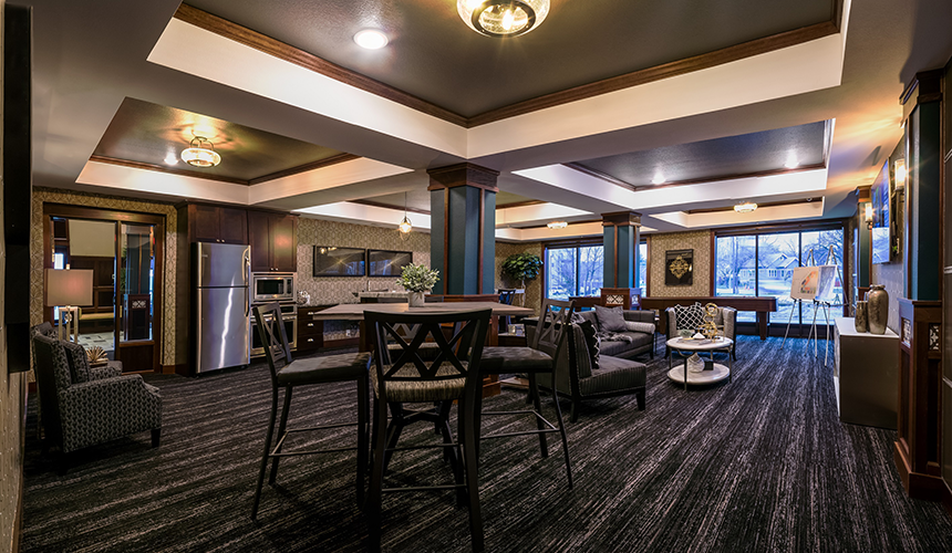 V2 Apartments Mississippi Club Room  at Victoria Park and V2 Apartments, St. Paul, MN, 55102