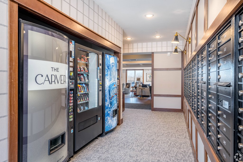 the camel vending machines in the lobby of a building
