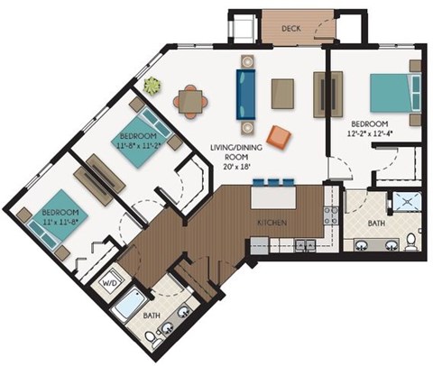 The Walkway Floor Plan at The Flats at Cedar Grove, Eagan, Minnesota