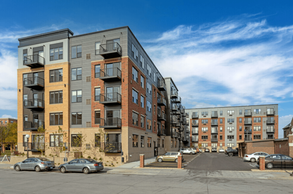 Entrance to Whitley parking lot. at The Whitley, St. Paul, 55101