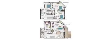 A floor plan of a two-story house with labeled rooms and dimensions.