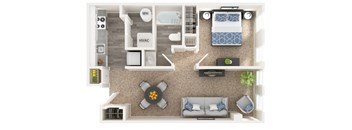 a floor plan of a 1 bedroom apartment at the crossings at white marsh