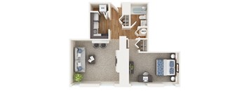 a floor plan of a 1 bedroom apartment at the crossings at white marsh