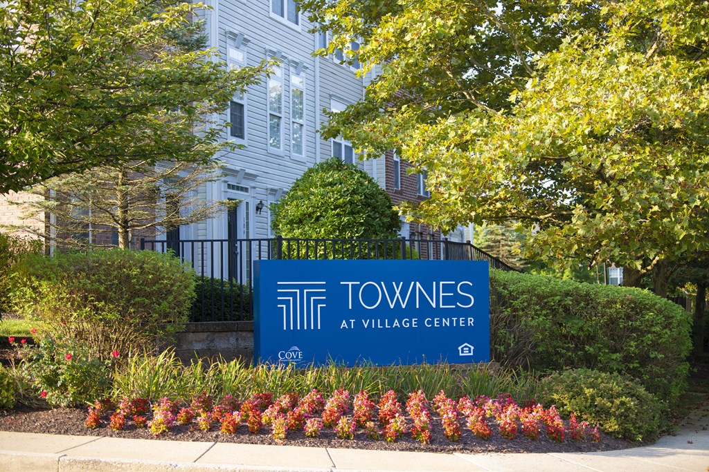 Sign at Townes at Village Center, Maryland
