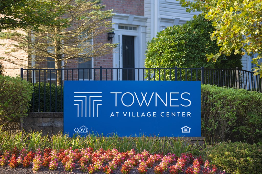 Sign outside at Townes at Village Center, Reisterstown, MD