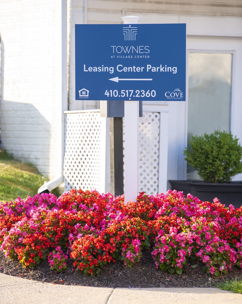 Entry signboard at Townes at Village Center, Maryland, 21136