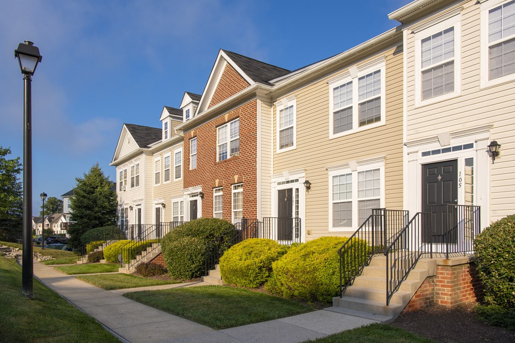 Exterior with garden at Townes at Village Center, Reisterstown
