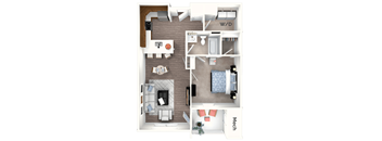 1 Bed_FloorPlan at The Promenade at Easton Apartments, Easton, MD 21601