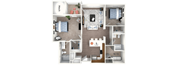 2 Bed_FloorPlan at The Promenade at Easton Apartments, Easton, MD