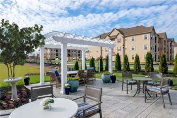 Patio and skyline at Siena Luxury Residences, Cinnaminson, NJ, 08077