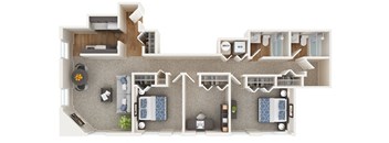 a floor plan of a 3 bedroom apartment