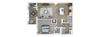a1 floor plan  1 bedroom with 2 baths  129