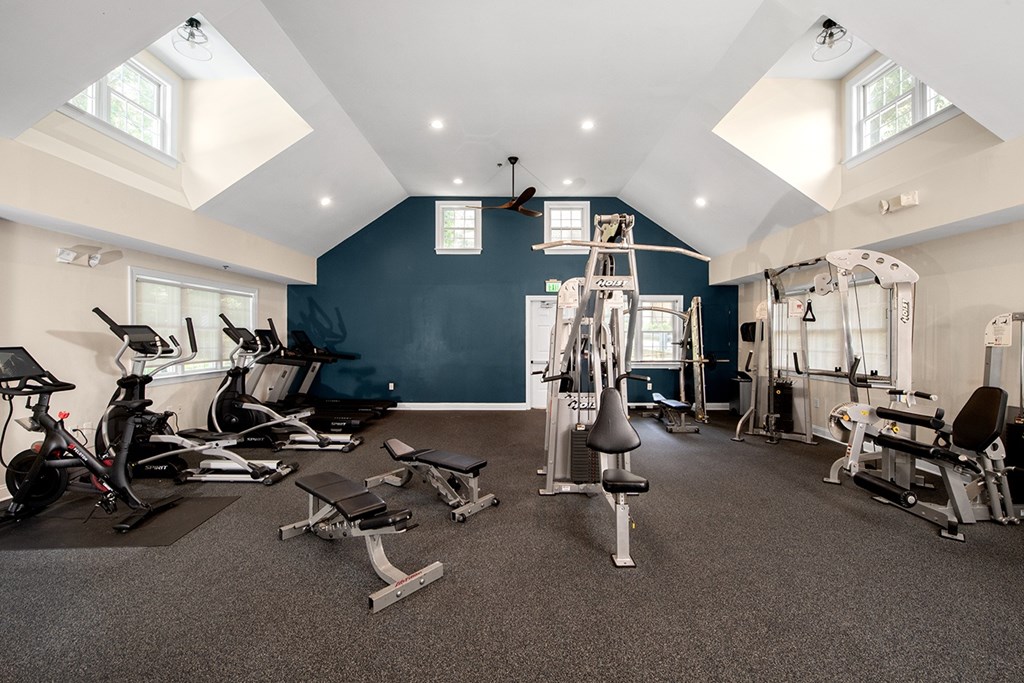 A spacious gym with a variety of exercise equipment. at Spa Cove Apartments, Annapolis, 21403