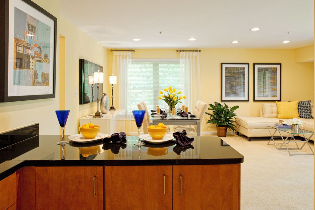 Kitchen With Living at Spa Cove Apartments, Annapolis, Maryland