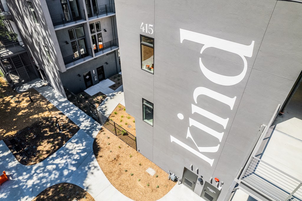 a building with the word stop painted on the side of it