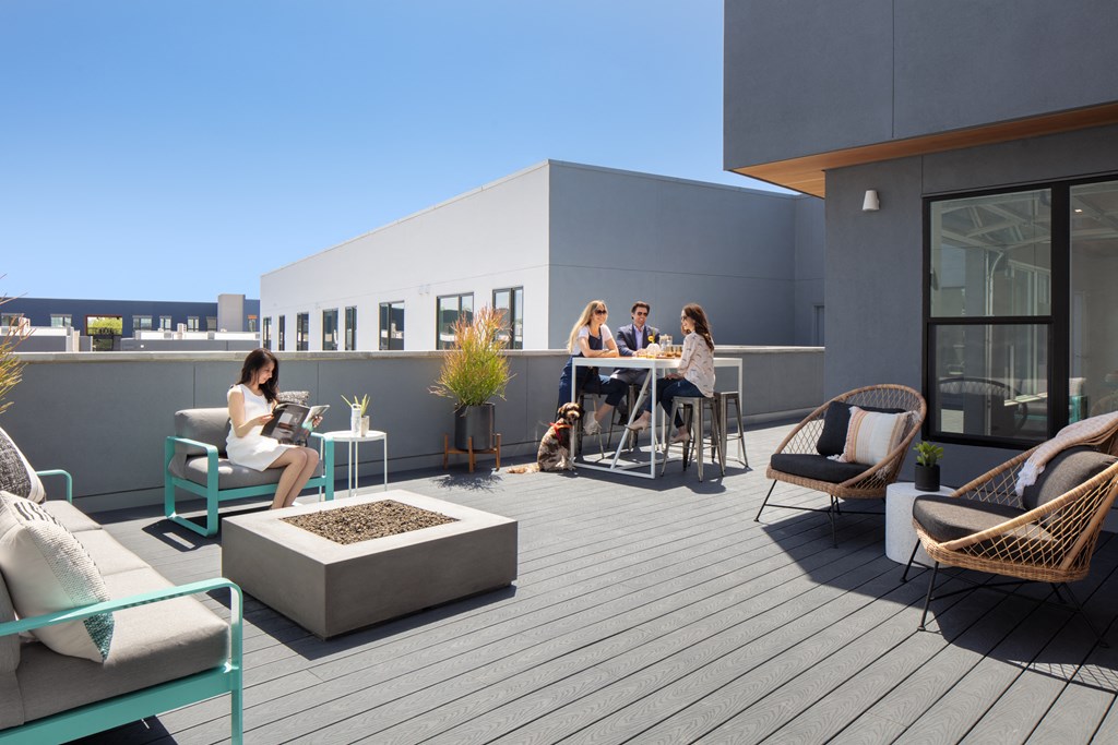 Outdoor rooftop fire place