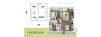 a floor plan of a bedroom and a living room
