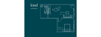 a floor plan of the one bedroom unit