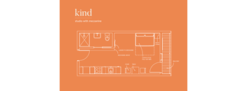 a floor plan of studio with mezzanine