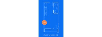 studio with mezzanine floor plan
