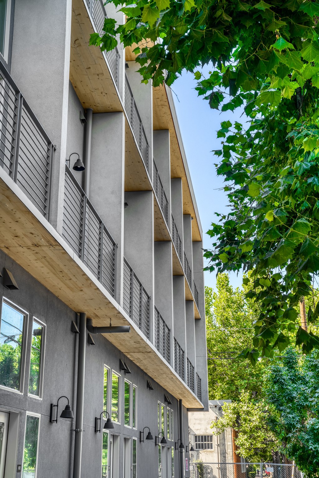 a view of the side of the building from the street