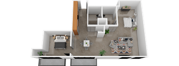 1 Bed / 2 Bath