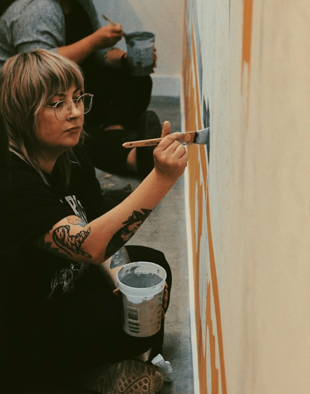 Painting the Mural Lily Therens