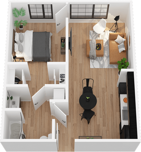 One Bedroom Floor Plan