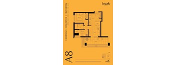 A8 1 Bedroom + Den, 1 Bathroom