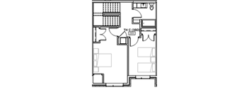 A floor plan of a room with a labeled area "TH C (3BD) 205".