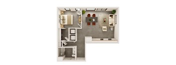 1 Bedroom, 1 Bathroom - 777 SQ FT