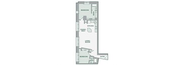 2 Bedroom, 2 Bathroom - 900 SF