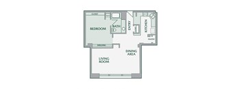 1 Bedroom, 1 Bathroom - 675 SF