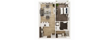 1 Bedroom, 1 Bathroom - 680 SF A