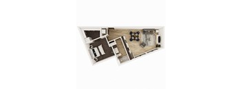 1 Bedroom, 1 Bathroom - 637 SF C