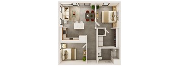 1 Bedroom, 1 Bathroom with Den - 843 SQ FT