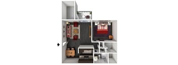 1 Bed, 1 Bath - 718 SF