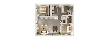 2 Bedroom, 2 Bathroom - 1,057 SQ FT
